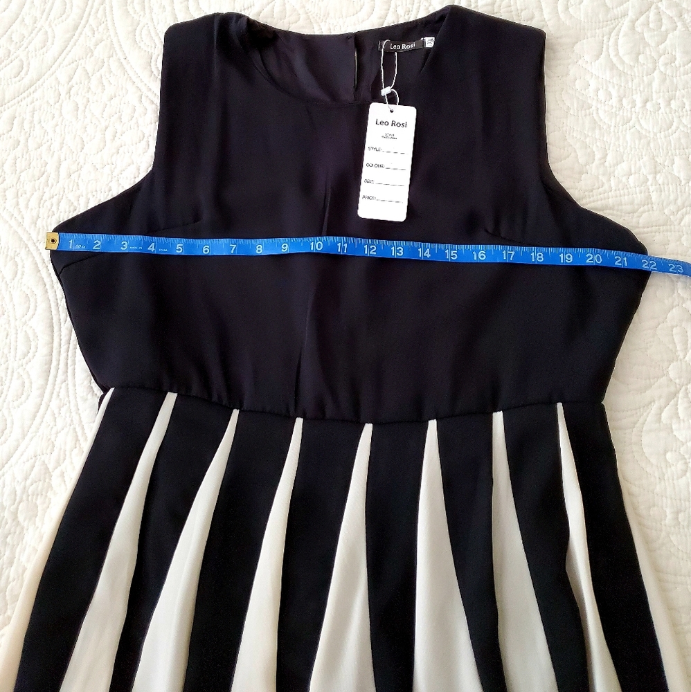 🥳FINAL PRICE👍‼️🖤🤍 NWT👗Beautiful Leo Rosi black and beige dress - Picture 7 of 9